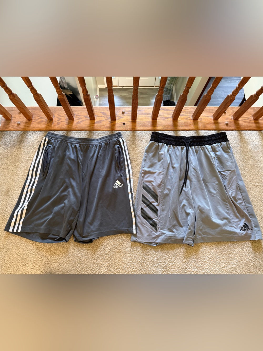 adidas Men’s Black and Light Gray Athletic Shorts Duo